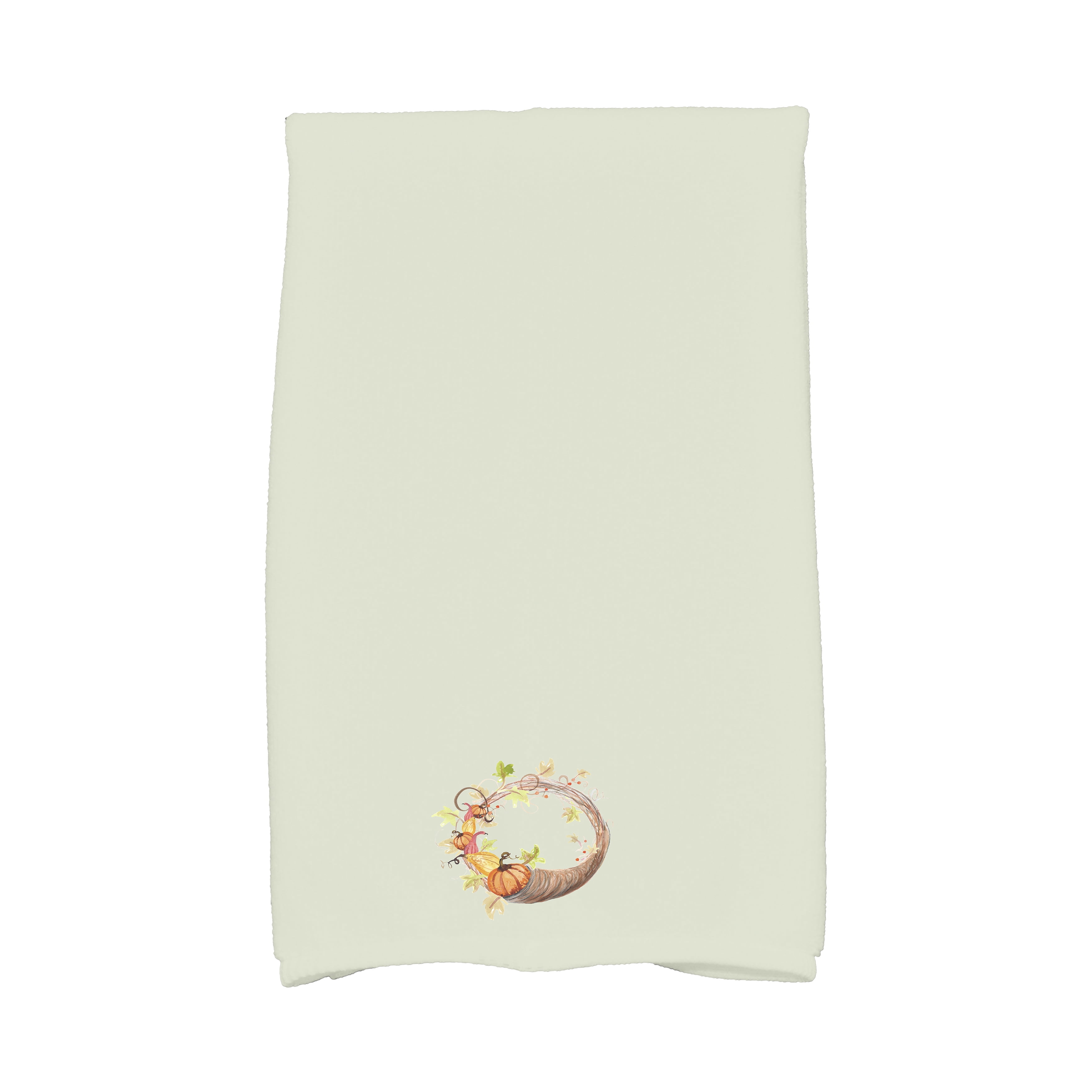 Simply Daisy Cornicopia Wreath 16 x 25 Inch Light green Fall Print Kitchen Towel