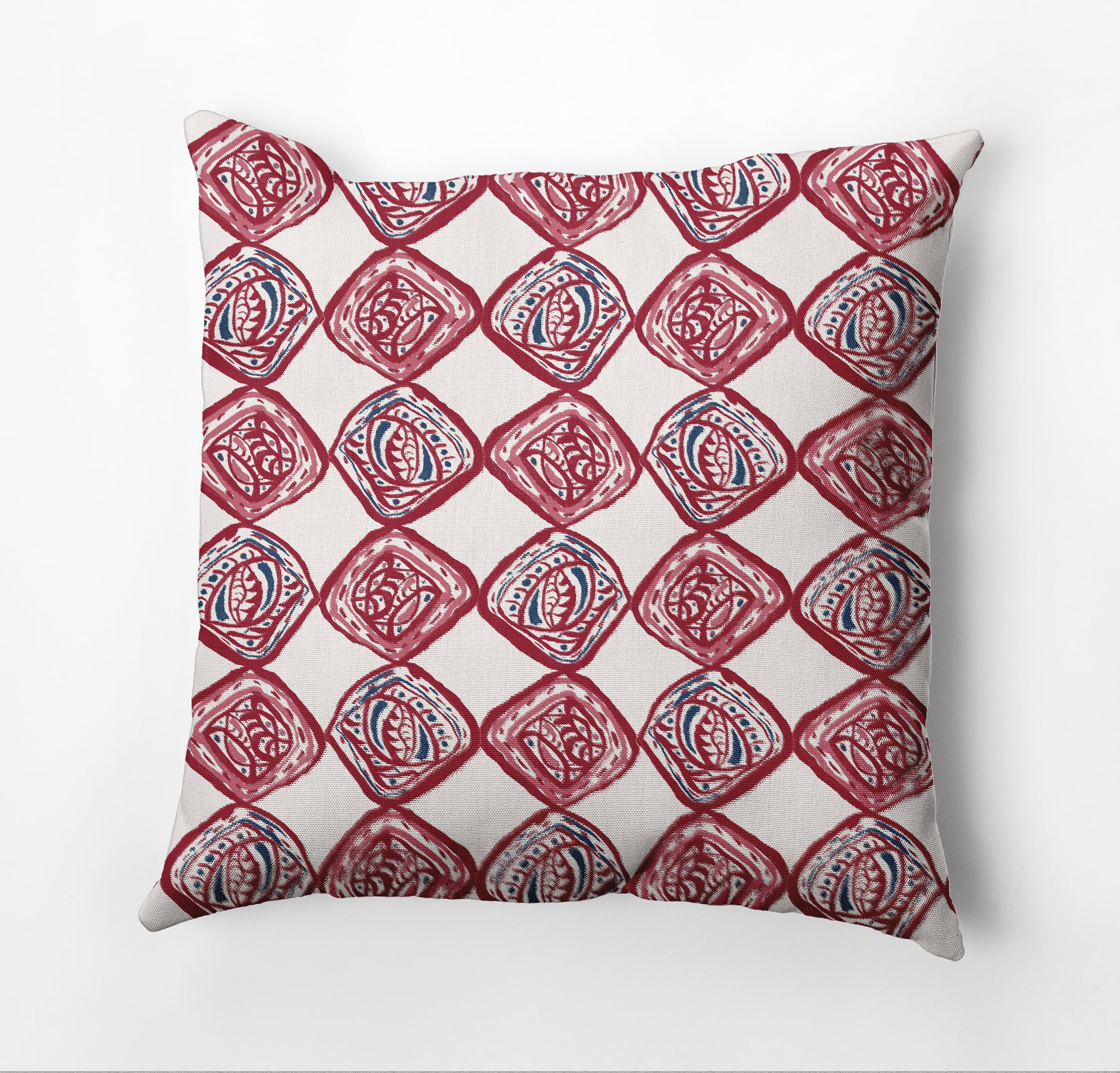 Simply Daisy Cowry Check II Outdoor Pillow, Red, 14 in x 20 in