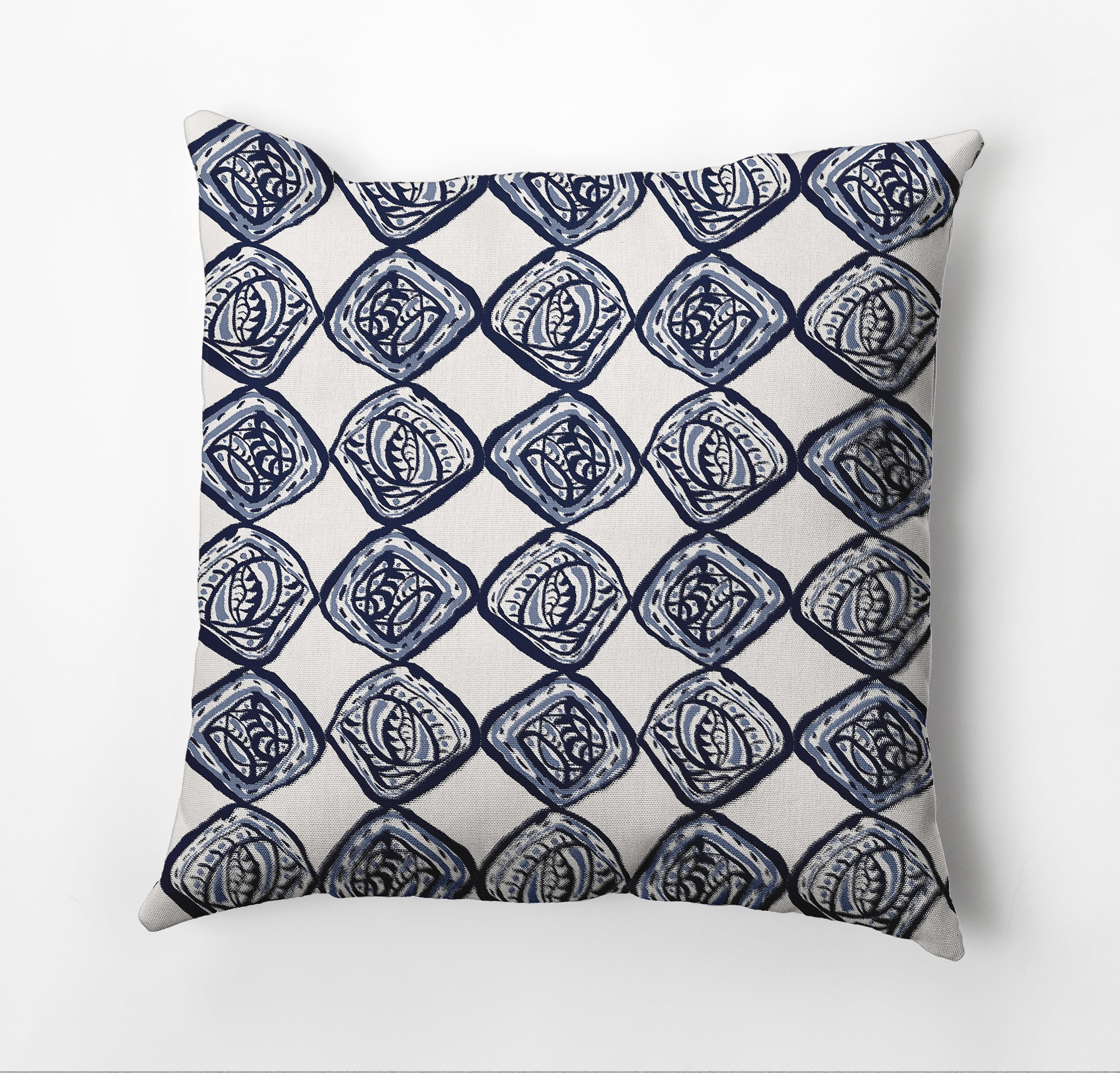 Simply Daisy Cowry Check Outdoor Pillow, Gray/White, 16 in x 16 in