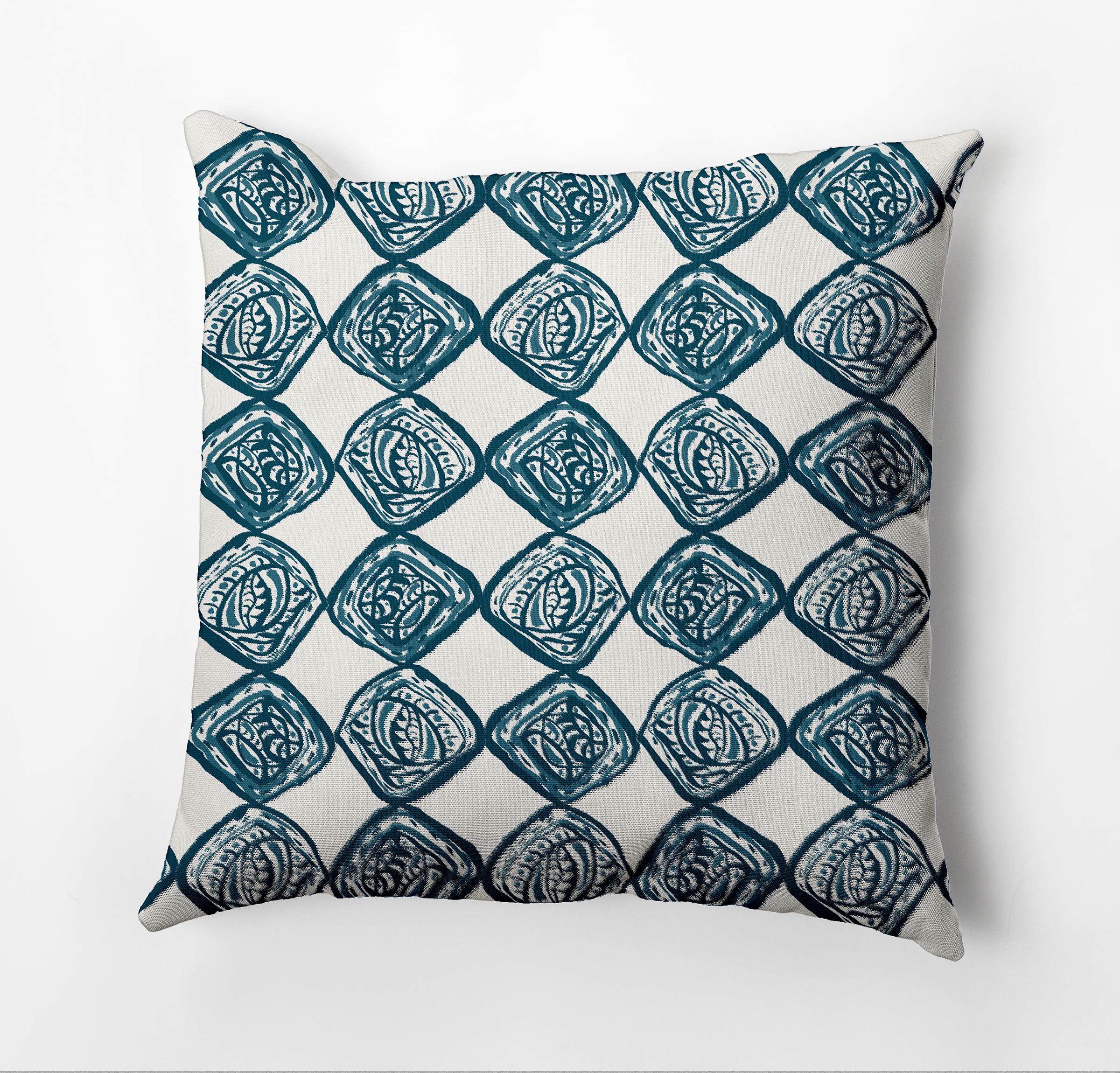 Simply Daisy Cowry Check Outdoor Pillow, Green/White, 18 in x 18 in