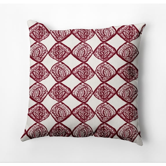 Simply Daisy Cowry Check Outdoor Pillow, Red/White, 20 in x 20 in