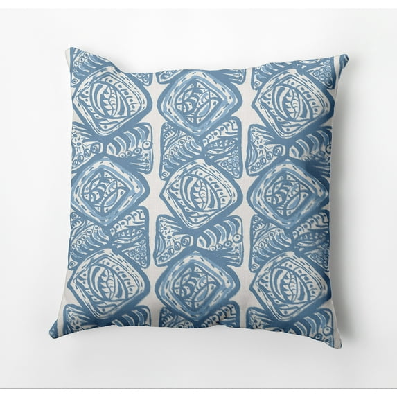 Simply Daisy Cowry Cluster Outdoor Pillow, Blue, 16 in x 16 in