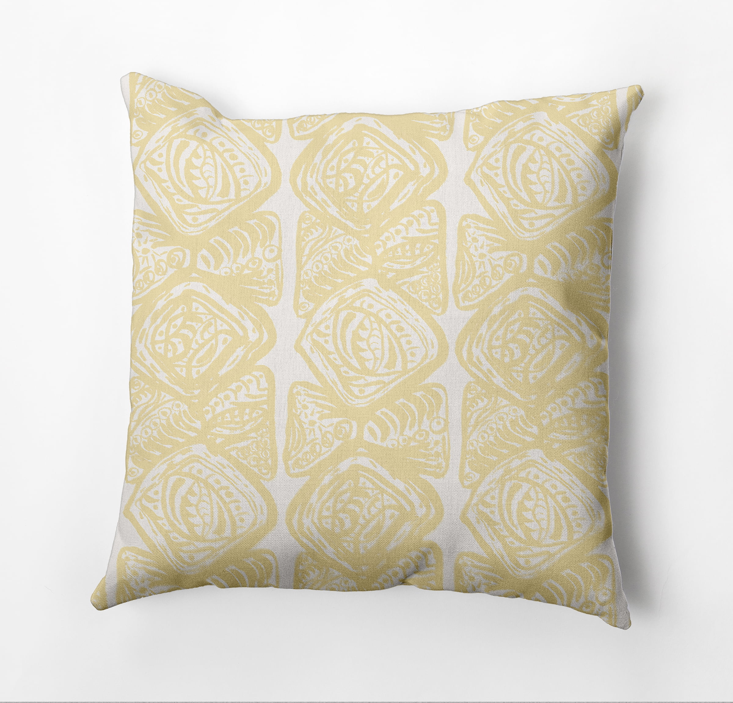 Simply Daisy Cowry Cluster Outdoor Pillow, Yellow/White, 20 in x 20 in