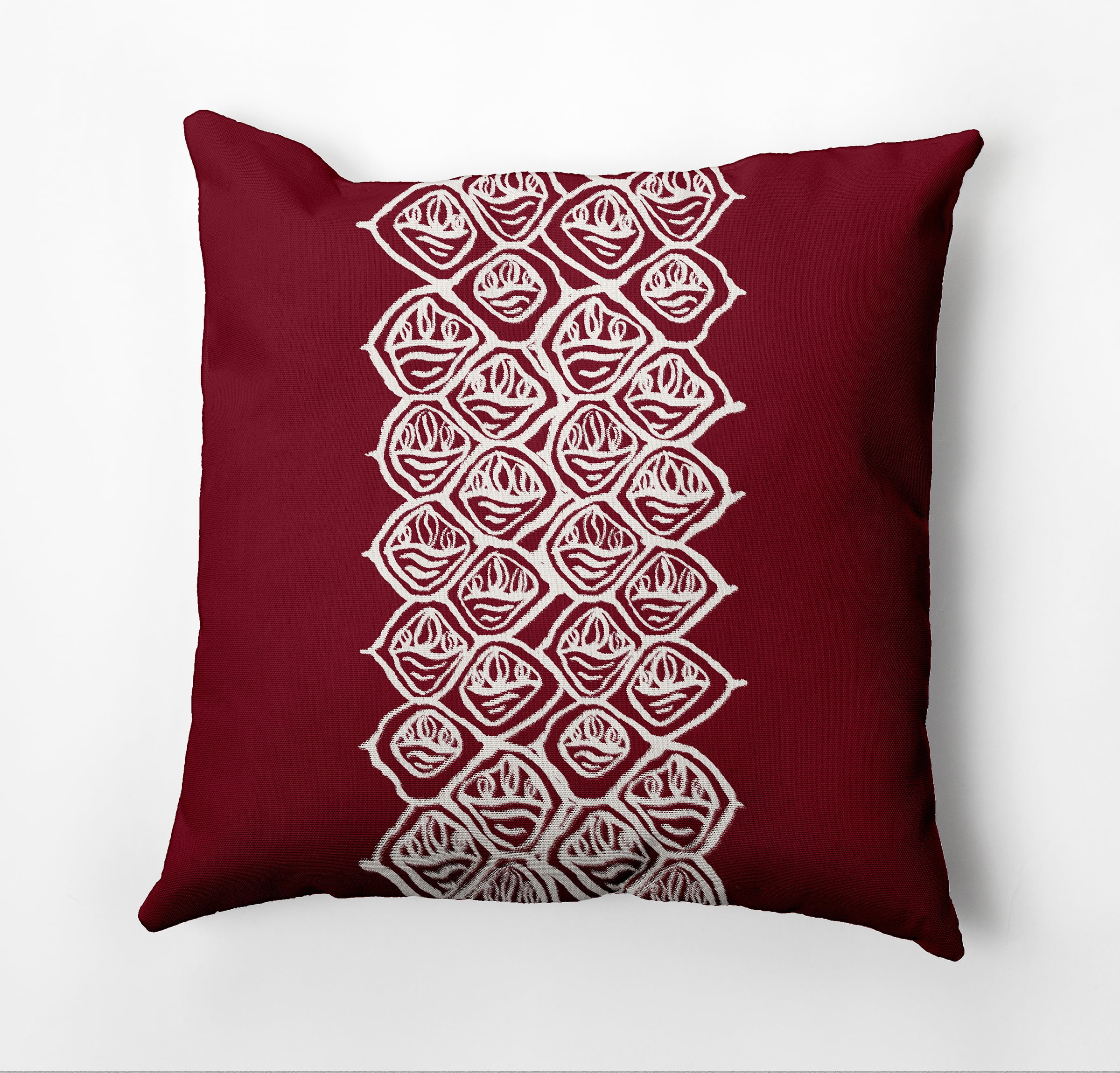 Simply Daisy Cowry Stack Outdoor Pillow, Red, 16 in x 16 in