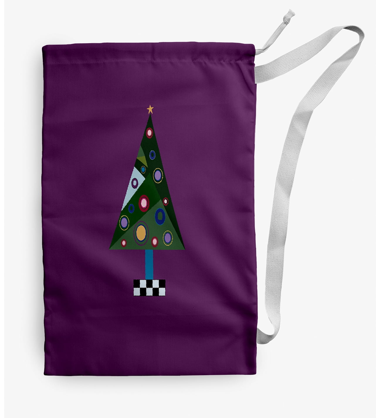 Simply Daisy Crazy Christmas 18 x 29 in Purple Laundry Bag