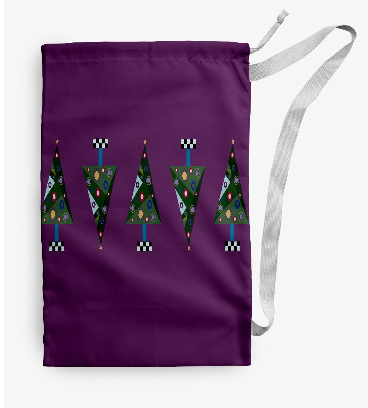 Simply Daisy Crazy Christmas 28 x 36 in Purple Laundry Bag
