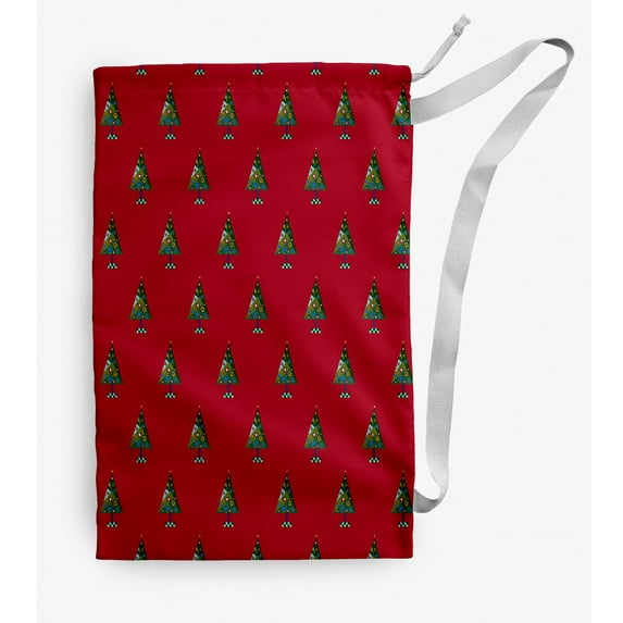 Simply Daisy Crazy Christmas 28 x 36 in Red Laundry Bag