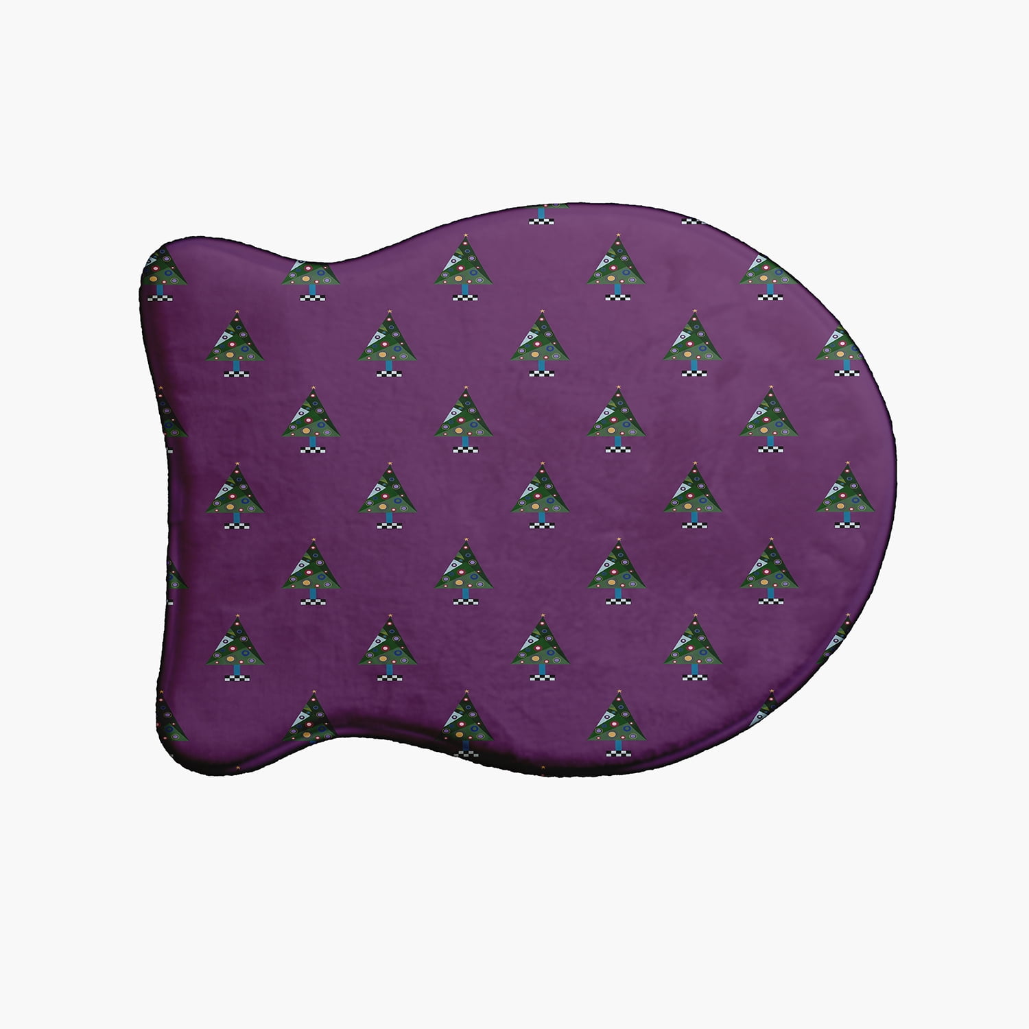 Simply Daisy Crazy Christmas Fish Shape Pet Feeding Mat for Cats