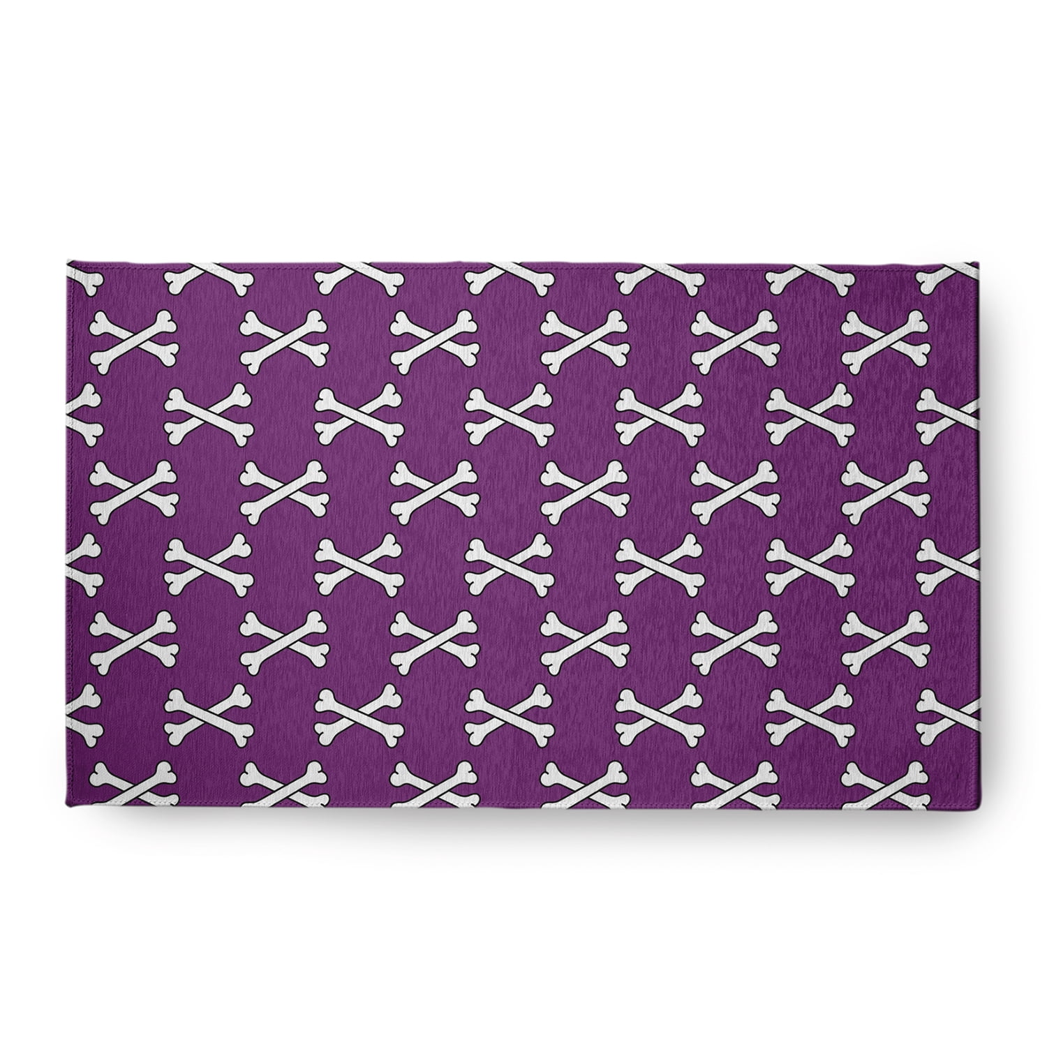 Simply Daisy Cross Bones Amethyst Halloween Chenille Area Rug, 18" x 30"