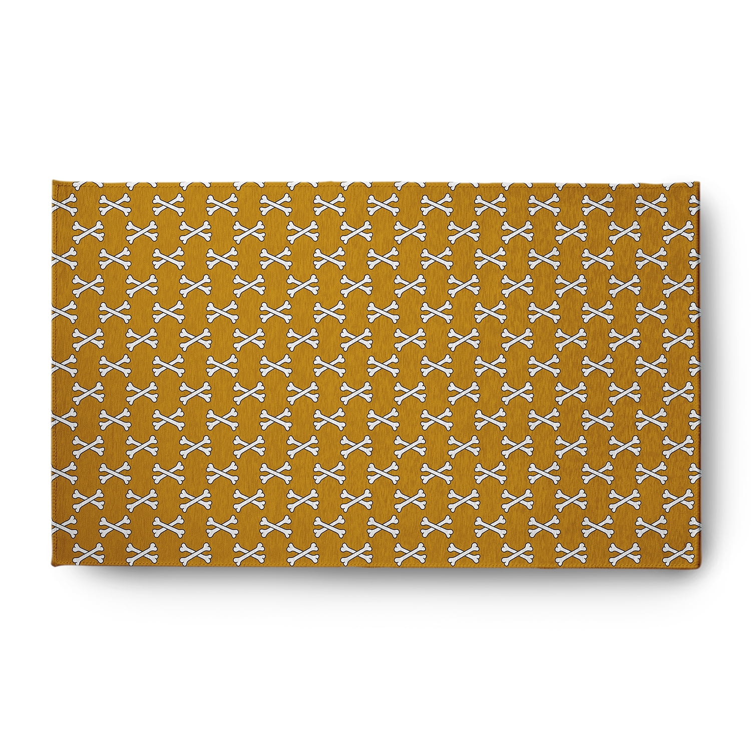 Simply Daisy Cross Bones Autumn Gold Halloween Chenille Area Rug, 3' x 5'