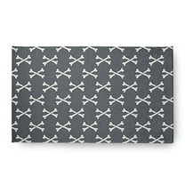 Simply Daisy Cross Bones Steel Gray Halloween Chenille Area Rug, 18" x 30"