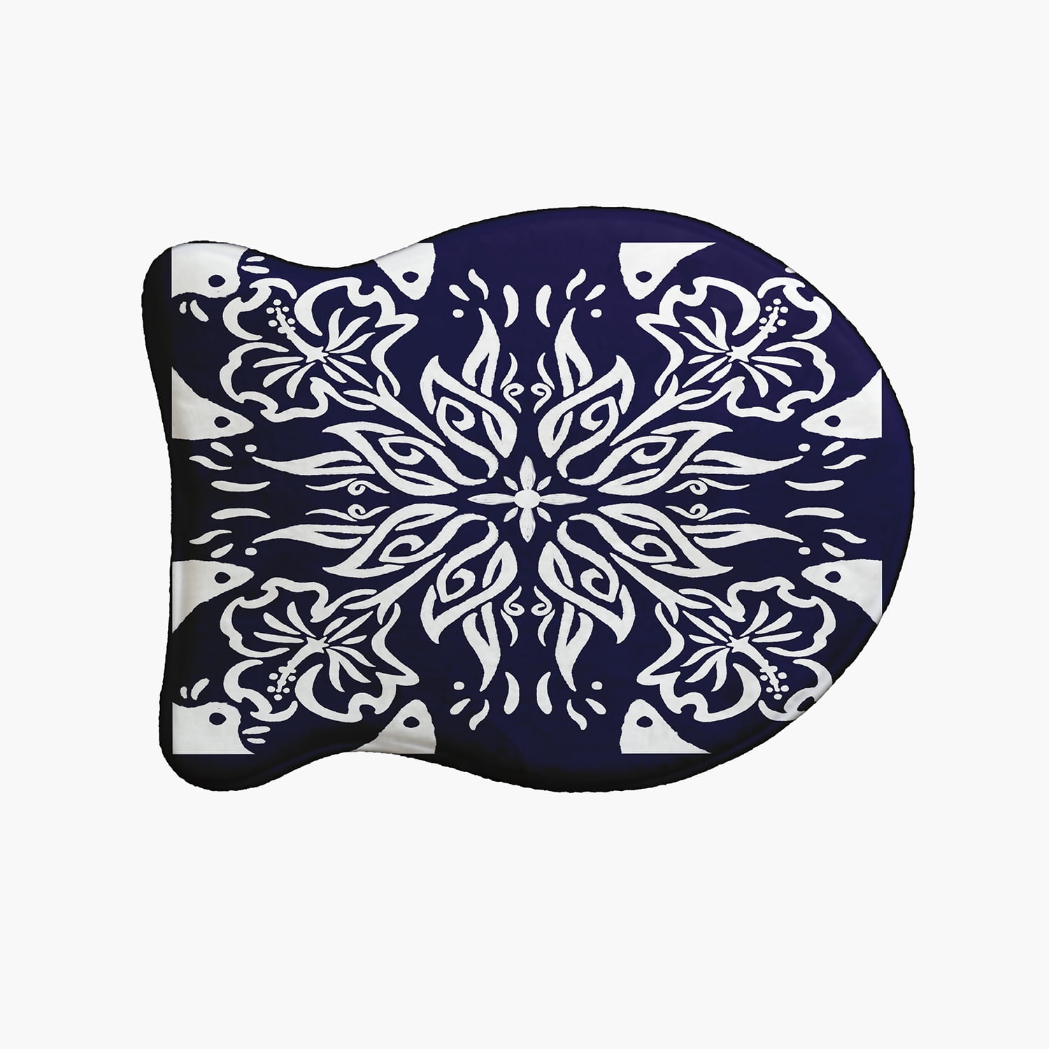 Simply Daisy Cuban Tile Fish Shape Pet Feeding Mat for Cats
