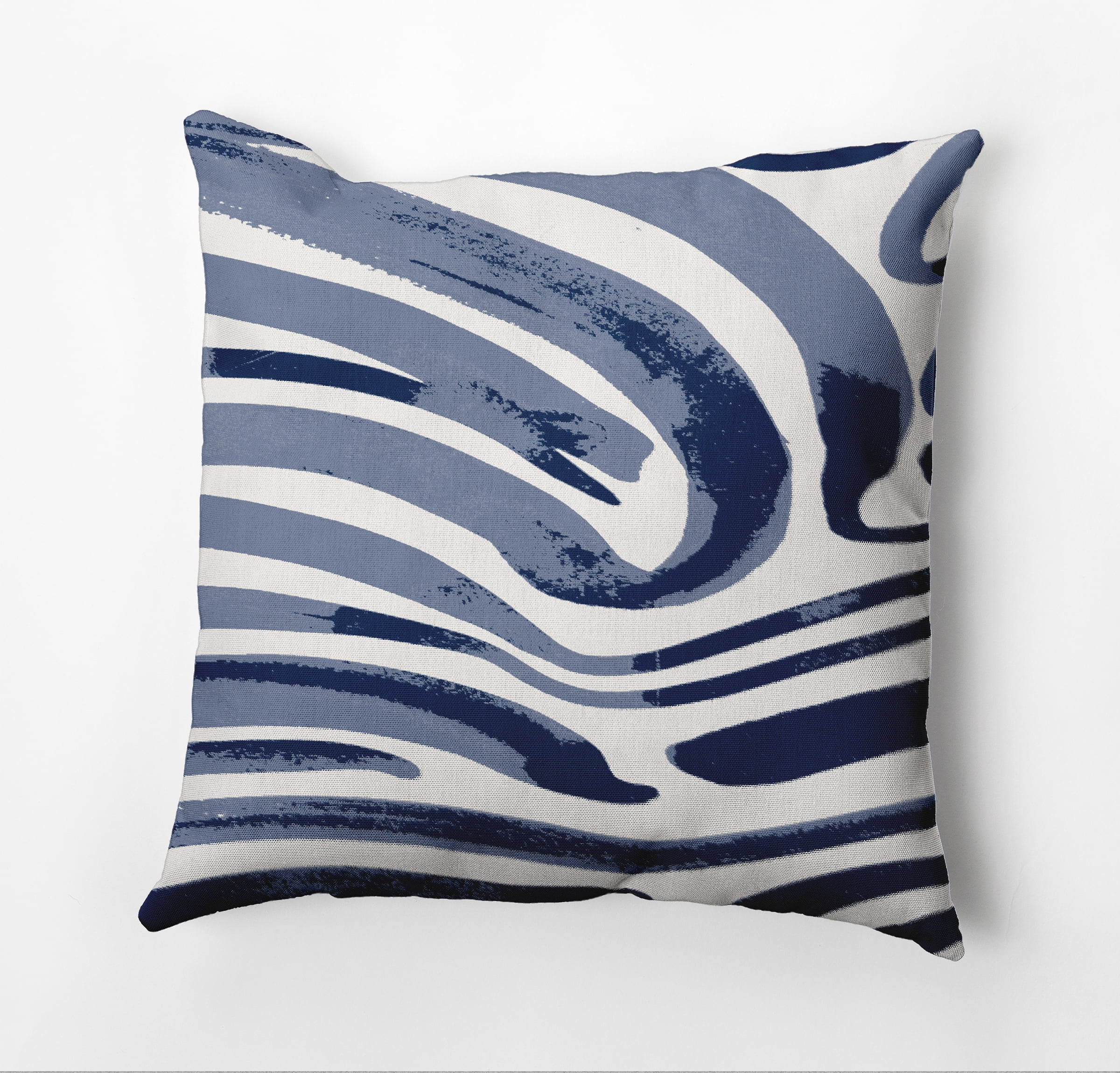 Simply Daisy Dazzling Zebra Outdoor Pillow, Blue/White, 20 in x 20 in