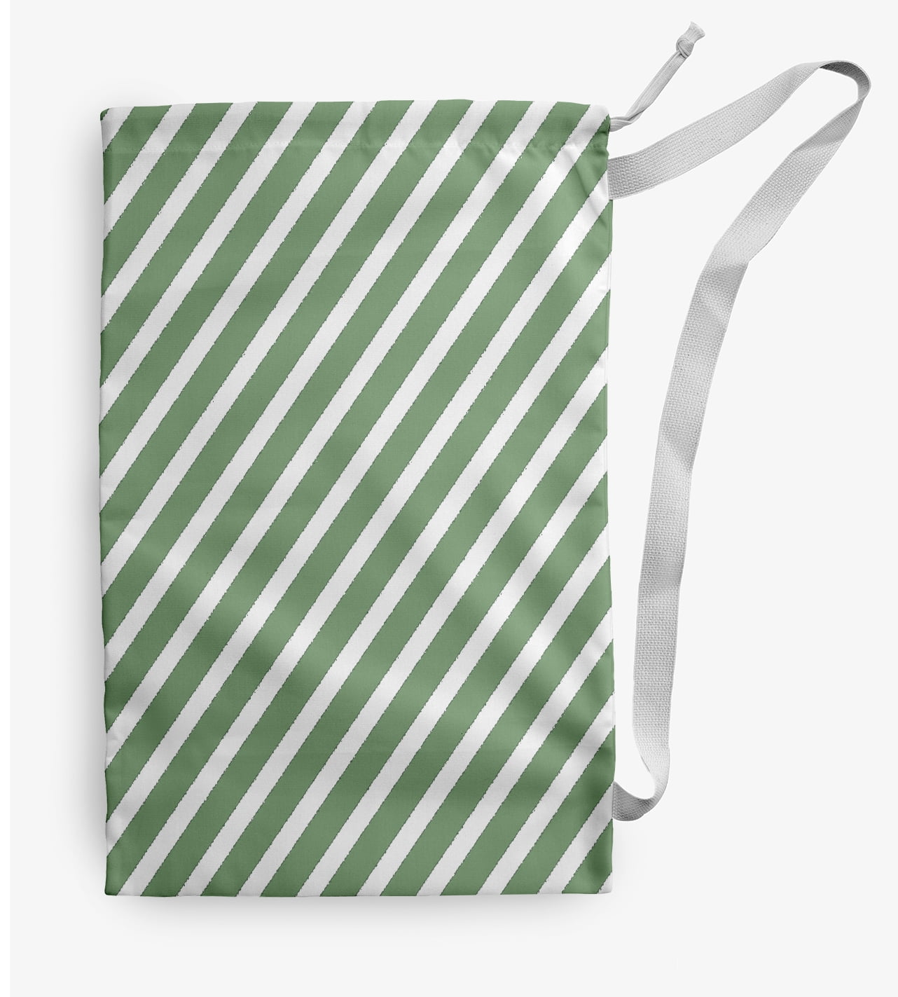 Simply Daisy Diagonal Stripe 28 x 36 in Green Laundry Bag