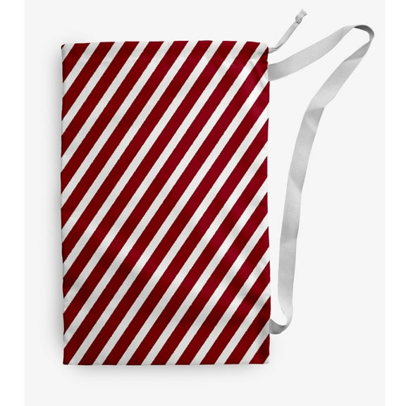 Simply Daisy Diagonal Stripe 28 x 36 in Red Laundry Bag