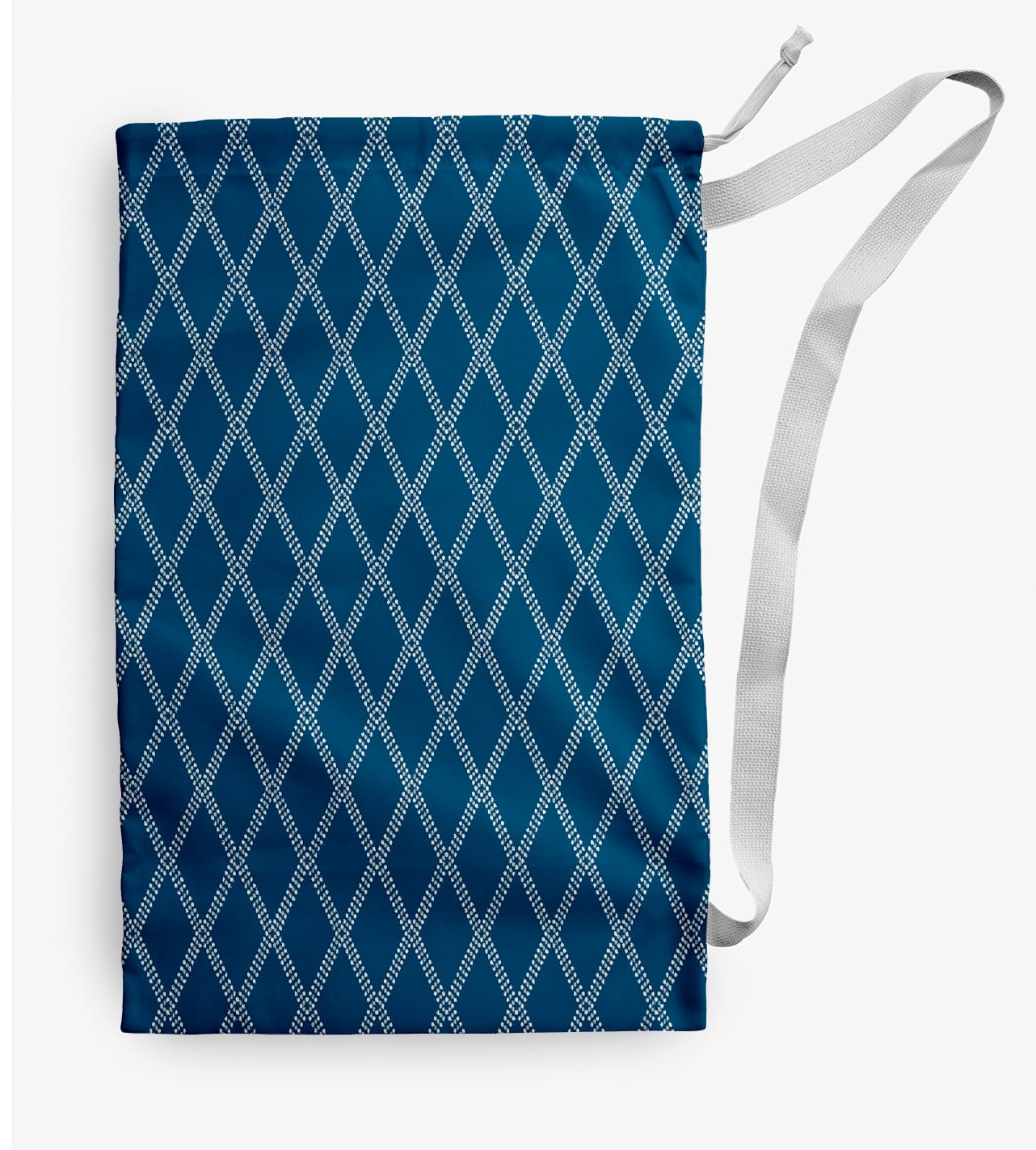 Simply Daisy Diamond Dots 18 x 29 in Blue Laundry Bag