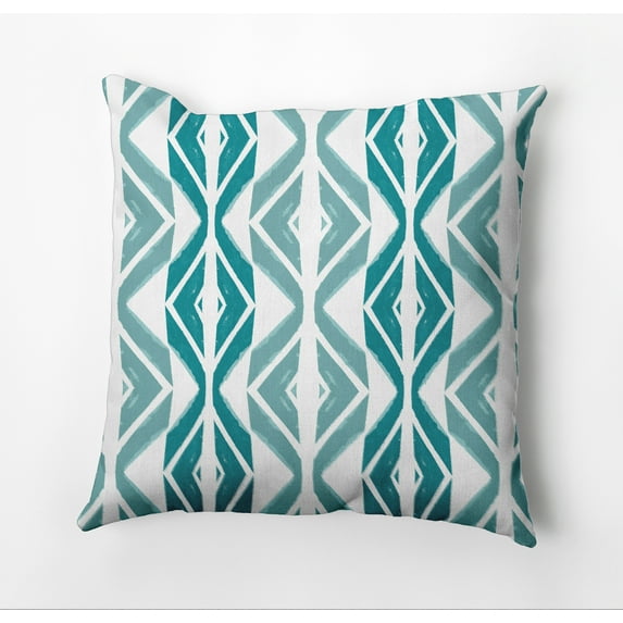 Simply Daisy Diamond Graffiti Outdoor Pillow, Blue/Green, 16 in x 16 in