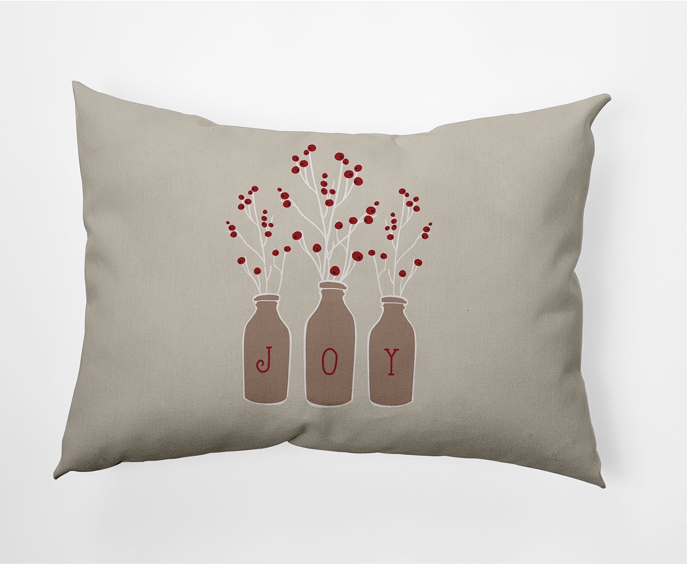 Simply Daisy Doe Colored Joy Christmas Soft Spun Polyester Decorative Throw Pillow, 14" x 20"