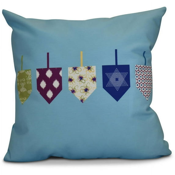 Simply Daisy Doodled Dreidels Geometric Print Outdoor Pillow