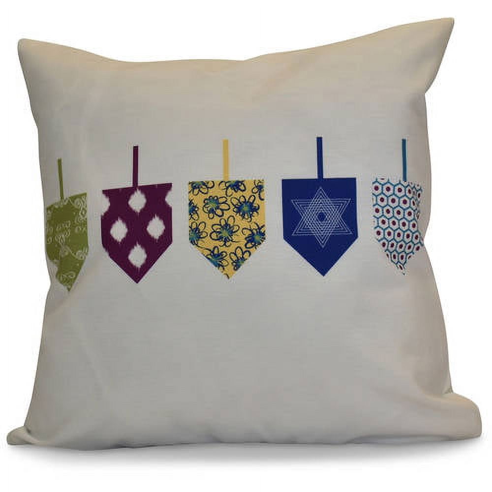 Simply Daisy Doodled Dreidels Geometric Print Outdoor Pillow