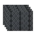 thumbnail image 1 of Simply Daisy Dotted DÃ©cor 18 x 14 Inch Black Stripe Print Placemat (Set of 4), 1 of 2
