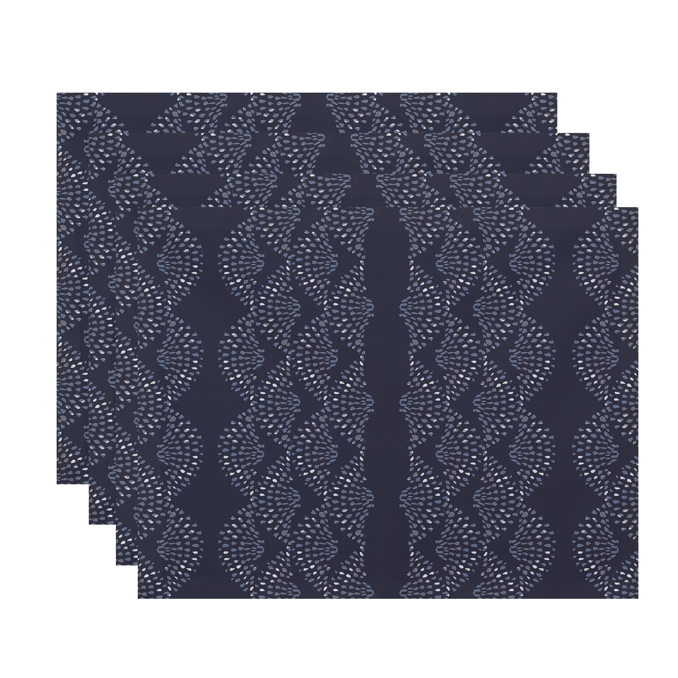 Simply Daisy Dotted DÃ©cor 18 x 14 Inch Blue Stripe Print Placemat (Set of 4)