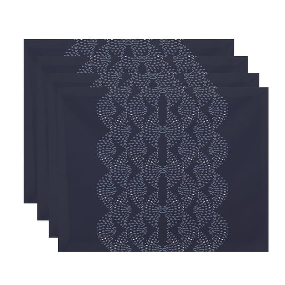 Simply Daisy Dotted Focus 18 x 14 Inch Blue Geometric Print Placemat (Set of 4)