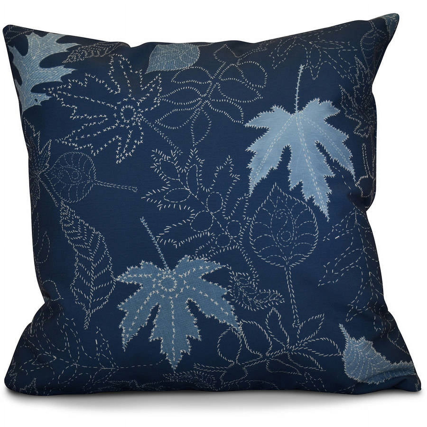 Simply Daisy Dotted Leaves Floral Print Outdoor Pillow