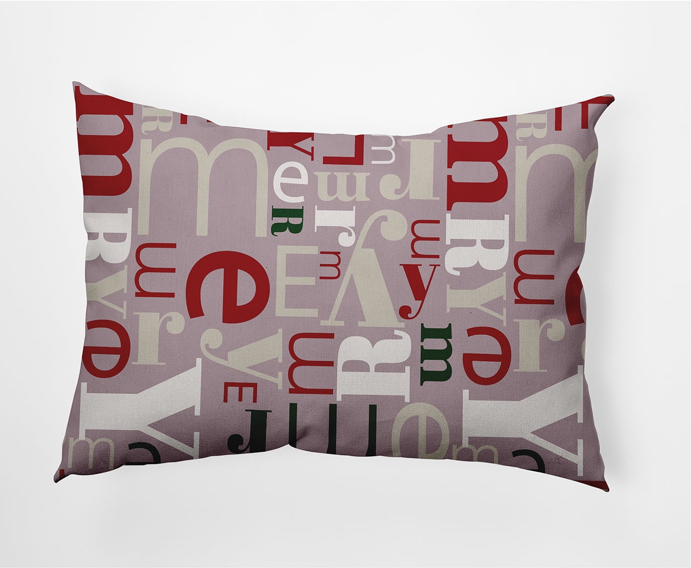 Simply Daisy Egg Nogg Frosting Colored Crazy Merry Christmas Soft Spun Polyester Indoor/Outdoor Throw Pillow, 14" x 20"