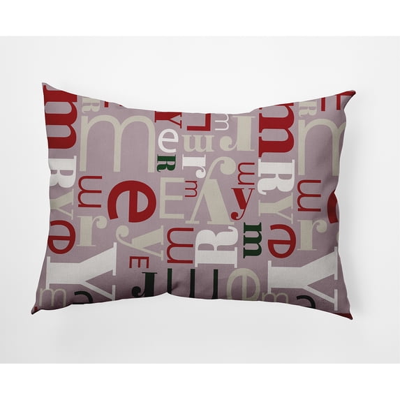 Simply Daisy Egg Nogg Frosting Colored Crazy Merry Christmas Soft Spun Polyester Indoor/Outdoor Throw Pillow, 14" x 20"