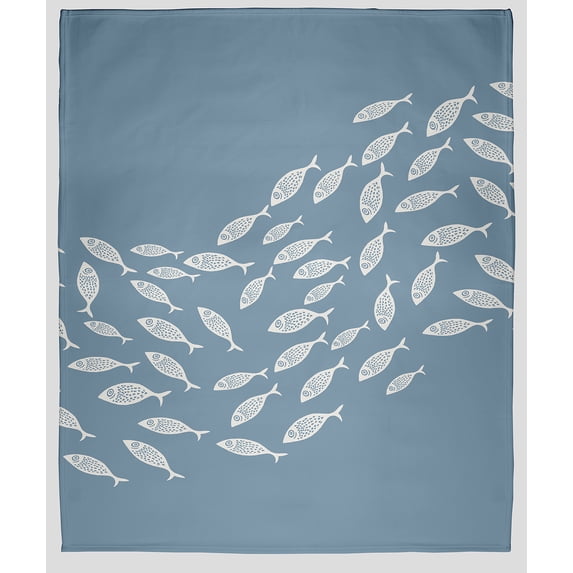 Simply Daisy Escuela Fleece Throw Blanket, Dusty Smoke, Small Throw