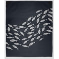 thumbnail image 1 of Simply Daisy Escuela Fleece Throw Blanket, Shark Blue, Oversized Throw, 1 of 4