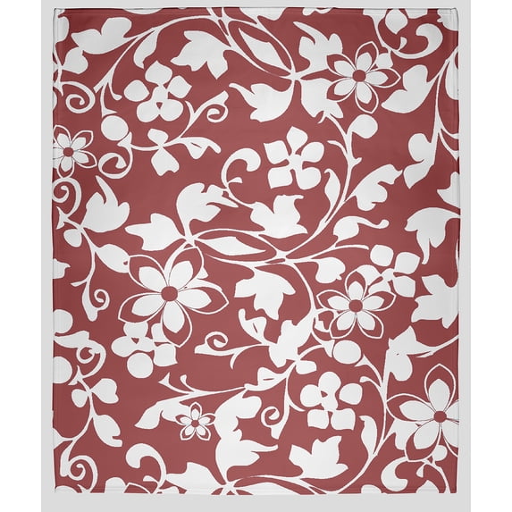 Simply Daisy Evelyn Fleece Throw Blanket, Ligonberry Red, Oversized Throw