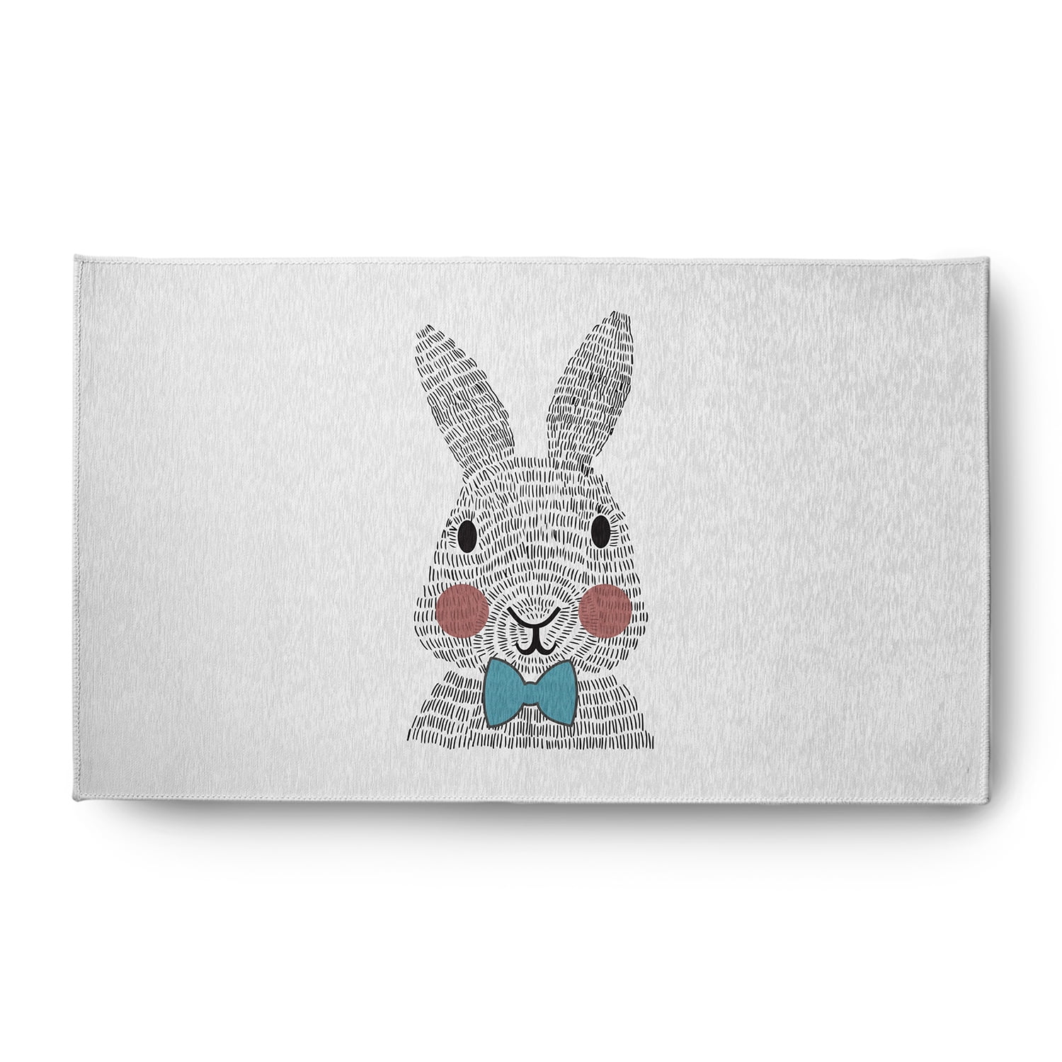 Simply Daisy Explorer Blue Bow-tie Bunny Easter Area Rug, 3' x 5'