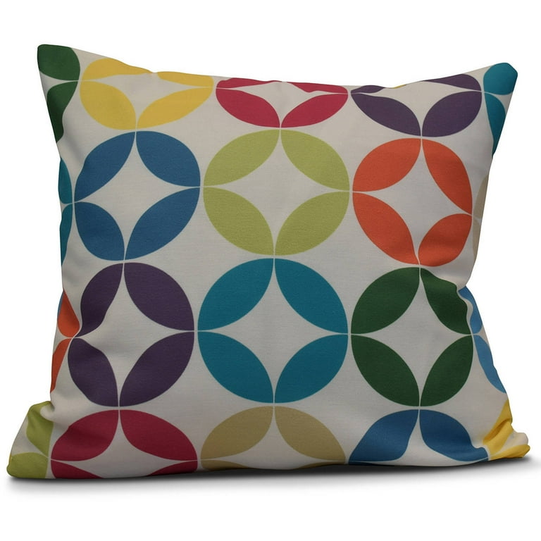 Simply Daisy Eye Opener Geometric Print Outdoor Pillow