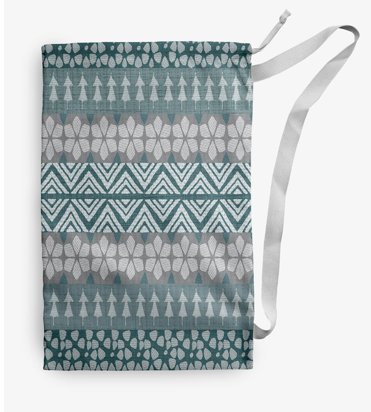 Simply Daisy FairIsle 18 x 29 in Blue Laundry Bag