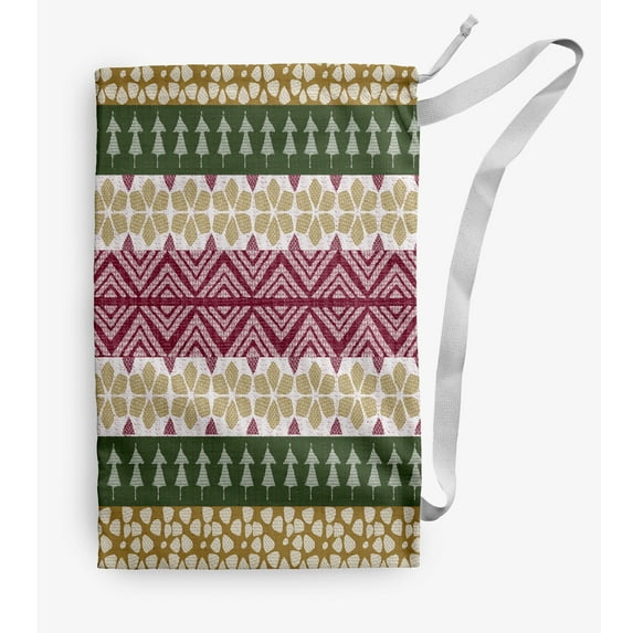 Simply Daisy FairIsle 18 x 29 in Green Laundry Bag