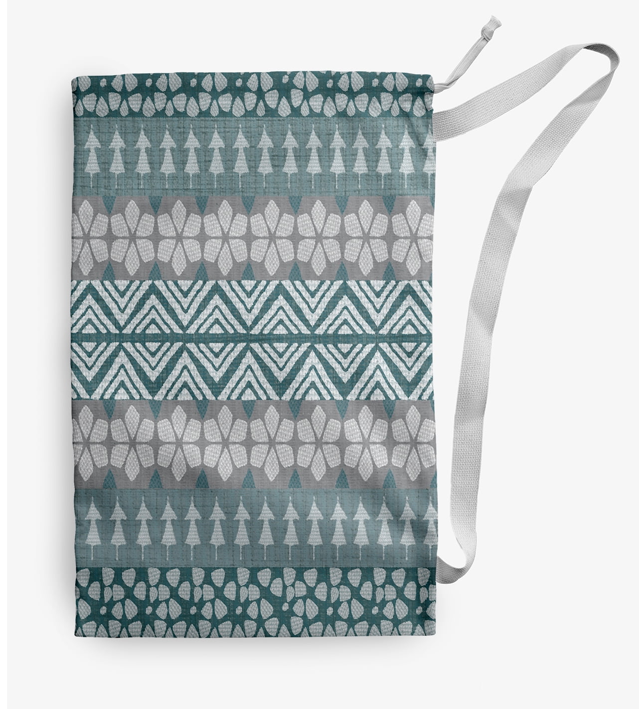 Simply Daisy FairIsle 28 x 36 in Blue Laundry Bag