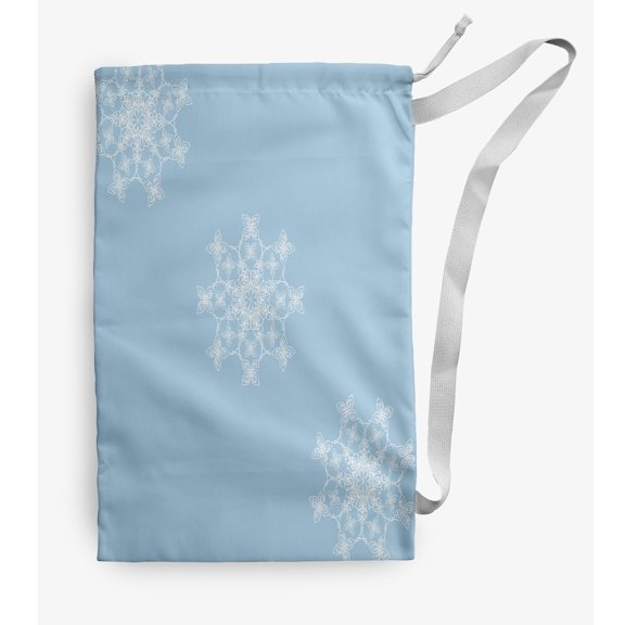 Simply Daisy Falling Snow 28 x 36 in Blue Laundry Bag