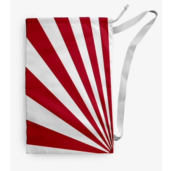 Simply Daisy Fan Stripe 28 x 36 inch Red Laundry Bag
