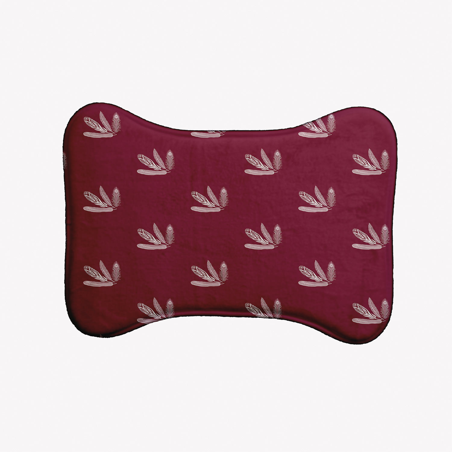 Simply Daisy Feather Pattern Bone Shape Pet Feeding Mat for Dogs