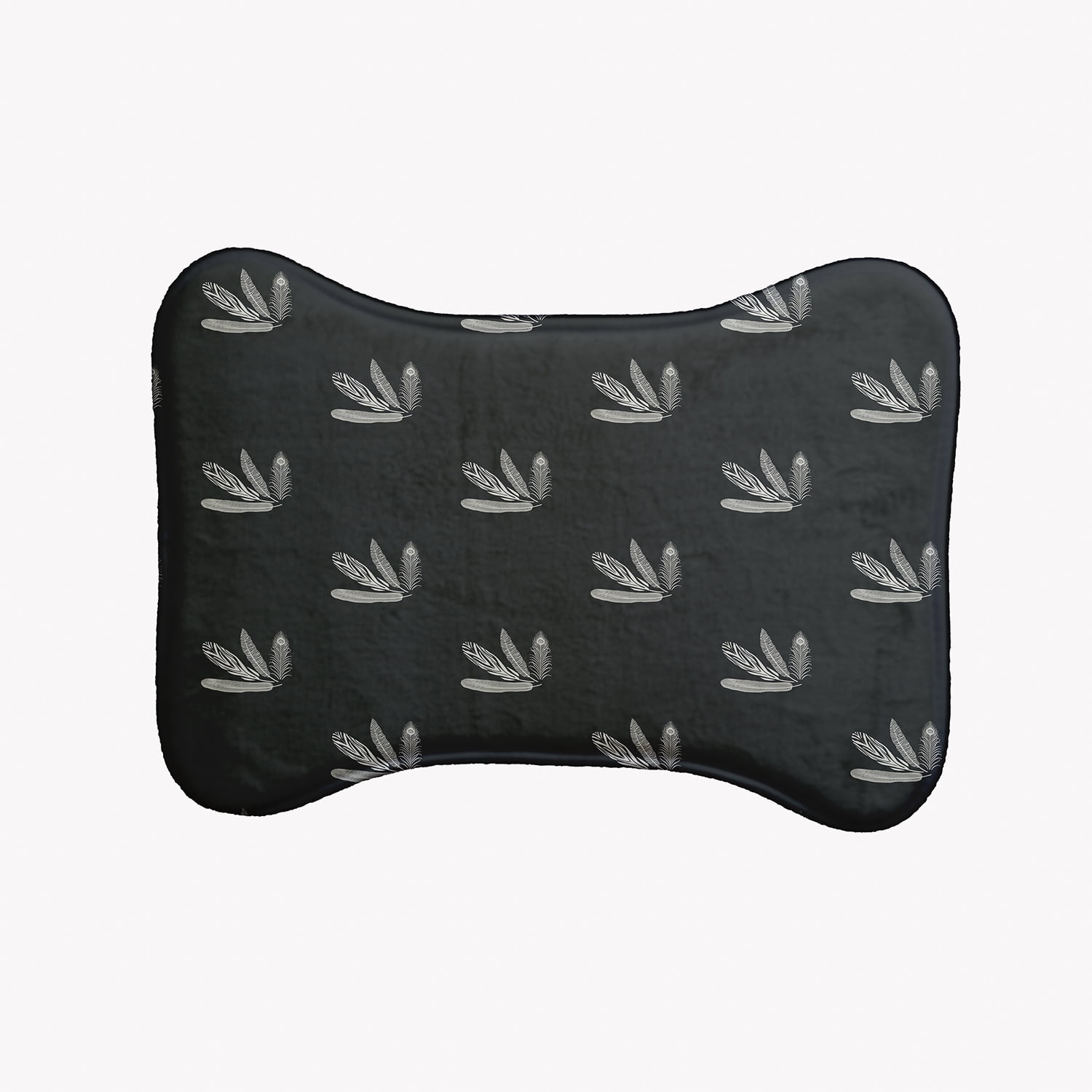 Simply Daisy Feather Pattern Bone Shape Pet Feeding Mat for Dogs