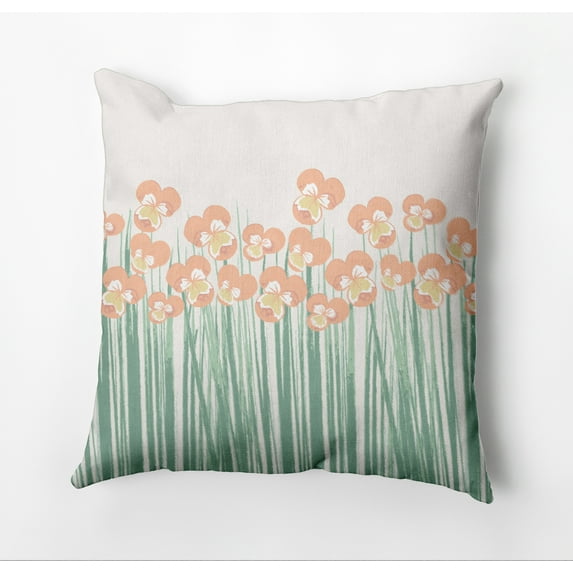 Simply Daisy Field of Pansies Decorative Throw Pillow