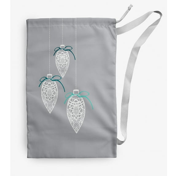 Simply Daisy Filagree Ornaments 18 x 29 in Grey Laundry Bag