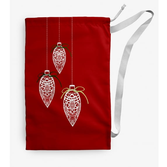 Simply Daisy Filagree Ornaments 18 x 29 in Red Laundry Bag