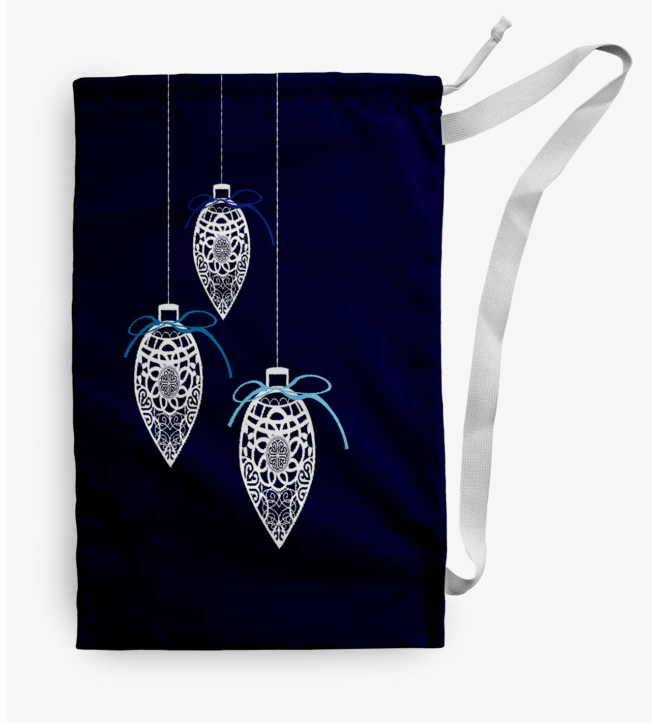 Simply Daisy Filagree Ornaments 28 x 36 inch Navy Laundry Bag