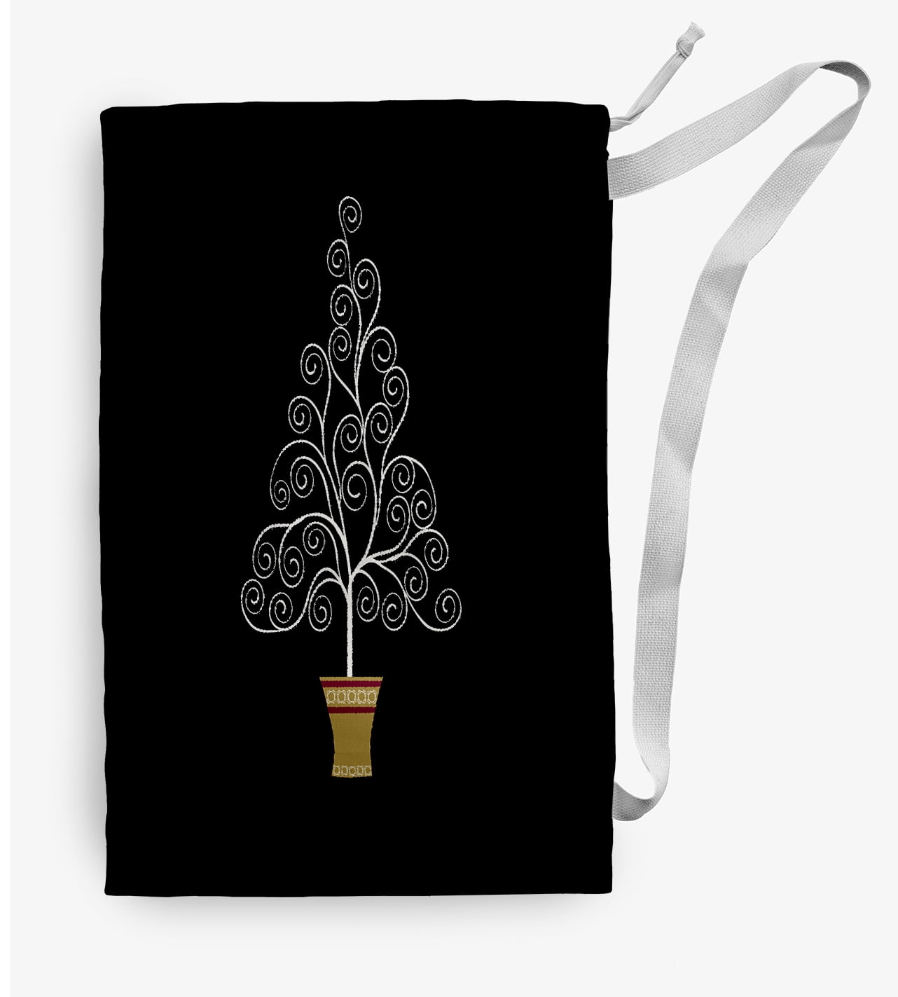 Simply Daisy Filigree Tree 28 x 36 in Black Laundry Bag
