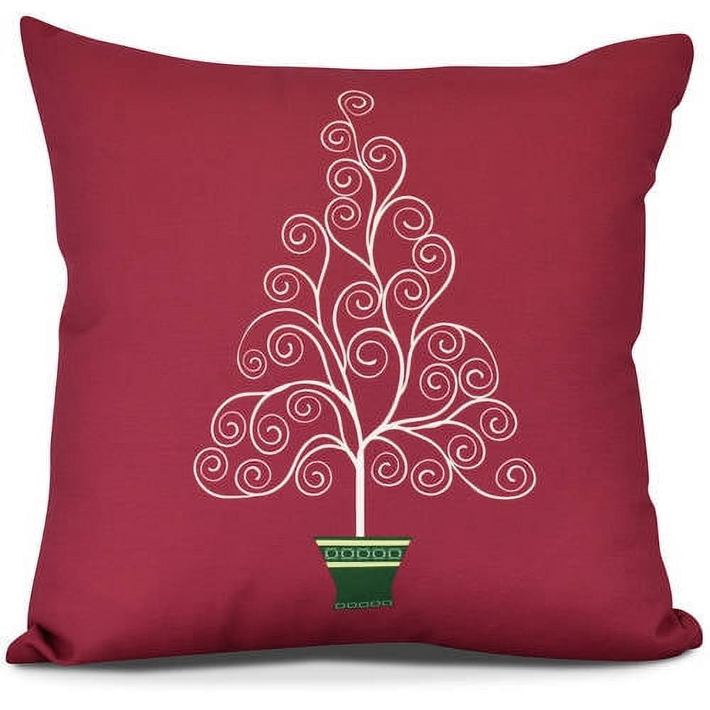 Simply Daisy, Filigree Tree, Geometric Print Outdoor Pillow