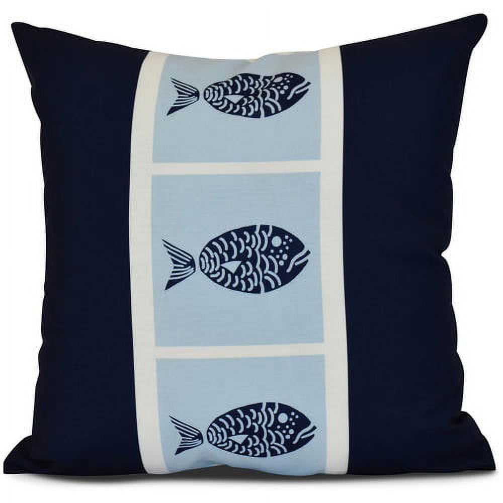 Simply Daisy, Fish Chips, Animal Print Outdoor Pillow