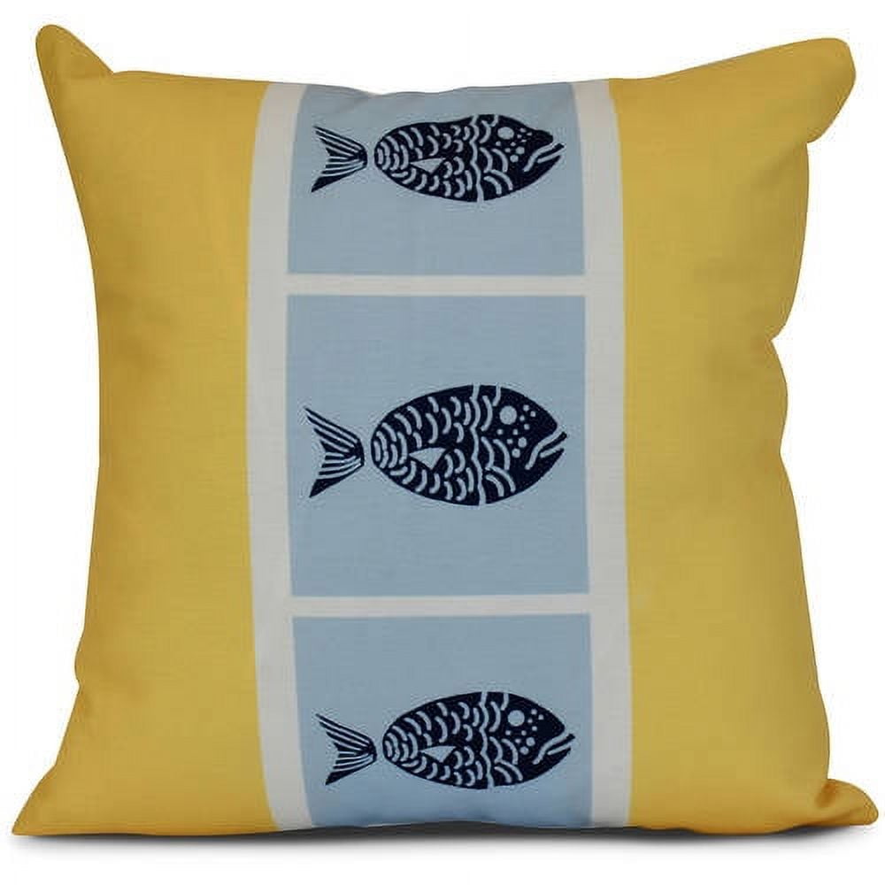 Simply Daisy, Fish Chips, Animal Print Outdoor Pillow
